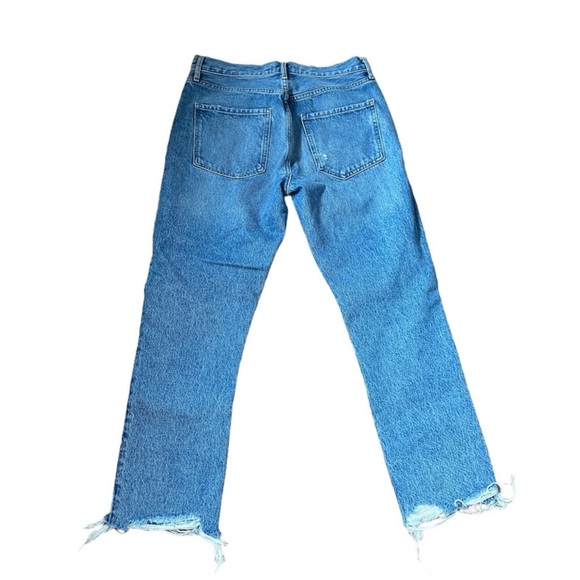 AGOLDE Riley Crop High Rise Straight Raw Hem Jeans Size 28 - Picture 2 of 6